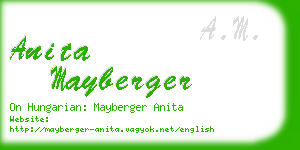 anita mayberger business card